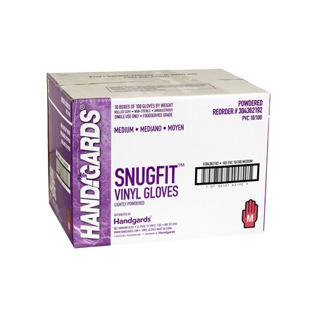 Handgards Handgards Snugfit Lightly Powdered Medium Vinyl Glove, PK1000 304362192